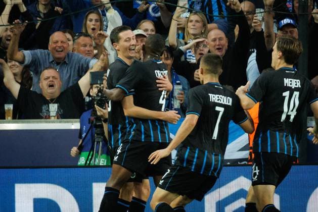 Club s Hans Vanaken celebrates after scoring during a soccer game between Belgian Club Brugge KV and French AS Monaco, in Brugge on Thursday 18 September 2025, on the opening day of the League phase of the UEFA Champions League tournament. KURTxDESPLENTER  x134638344x