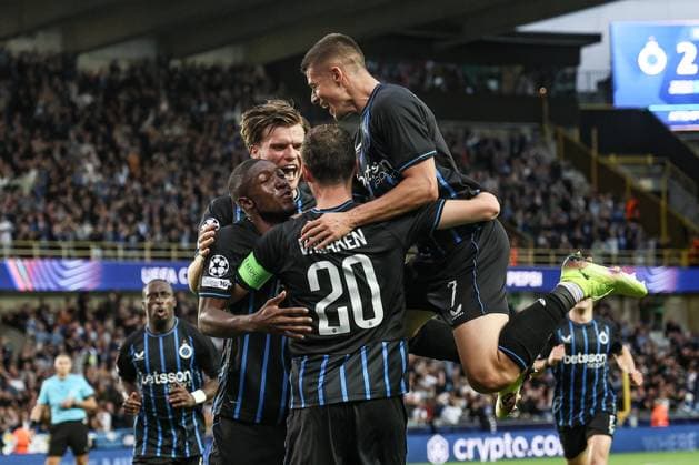 Club s Hans Vanaken celebrates after scoring during a soccer game between Belgian Club Brugge KV and French AS Monaco, in Brugge on Thursday 18 September 2025, on the opening day of the League phase of the UEFA Champions League tournament. BRUNOxFAHY  x134638980x