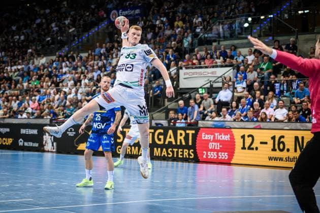Ymir Oern Gislason Frisch Auf Goeppingen, 33 GER, TVB 1898 Stuttgart Frisch Auf Goeppingen, DAIKIN HBL, Handball, Bundesliga, Matchday 5, Season 2025 2026, 18 09 2025 GER, TVB 1898 Stuttgart Frisch Auf Goeppingen, DAIKIN HBL, Handball, Bundesliga, Matchday 5, Season 2025 2026, 18 09 2025 Stuttgart Copyright: xSandyxDinkelackerx EP_SDR