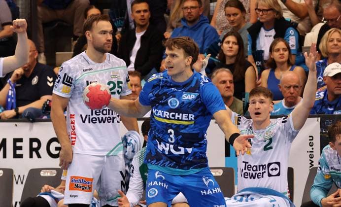 18 09 2025, Germany, Stuttgart, DAIKIN HBL Handball Bundesliga season 2025 2026, TVB Stuttgart vs FRISCH AUF Göppingen, Max Häfner TVB