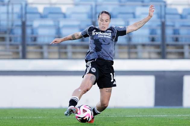 UEFA Women s Champions League - Real Madrid vs Eintracht MADRID, SPAIN -September 18:Geraldine Reuteler of Eintracht Frankfurt in action during the UEFA Women s Champions League25 26 match between Real Madrid and Eintracht at Alfredo Di Stefano stadium in Madrid. (Photo by Guillermo Martinez) Madrid Alfredo Di Stefano Stadium Spain Copyright: xGuillermoxMartinezx