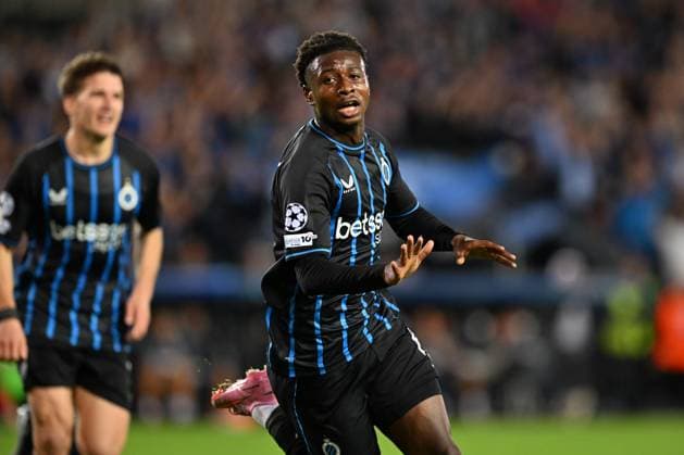 250918 Club Brugge vs AS Monaco Mamadou Diakhon (67) of Club Brugge celebrates after scoring the 4-0 goal during the Uefa Champions League first matchday in the League phase game in season 2025 - 2026 between Club Brugge KV and AS Monaco on September 18 , 2025 in Brugge, Belgium. (Photo by David Catry Isosport) Brugge Belgium  Copyright: xDavidxCatryx 20250918DC2_2627