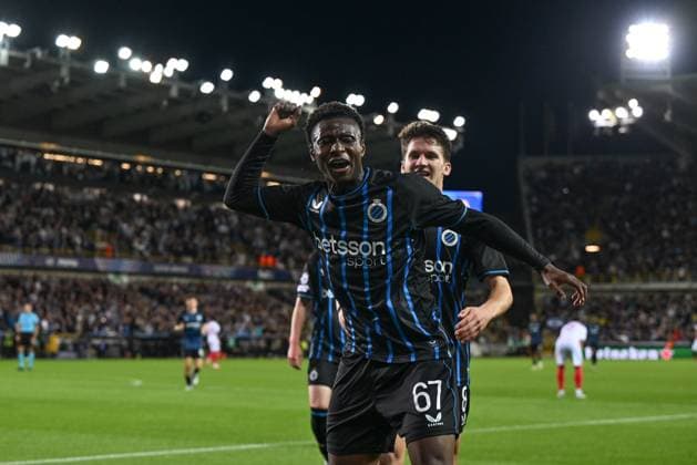 250918 Club Brugge vs AS Monaco Mamadou Diakhon (67) of Club Brugge celebrates after scoring the 4-0 goal during the Uefa Champions League first matchday in the League phase game in season 2025 - 2026 between Club Brugge KV and AS Monaco on September 18 , 2025 in Brugge, Belgium. (Photo by David Catry Isosport) Brugge Belgium  Copyright: xDavidxCatryx 20250918DSC_2051