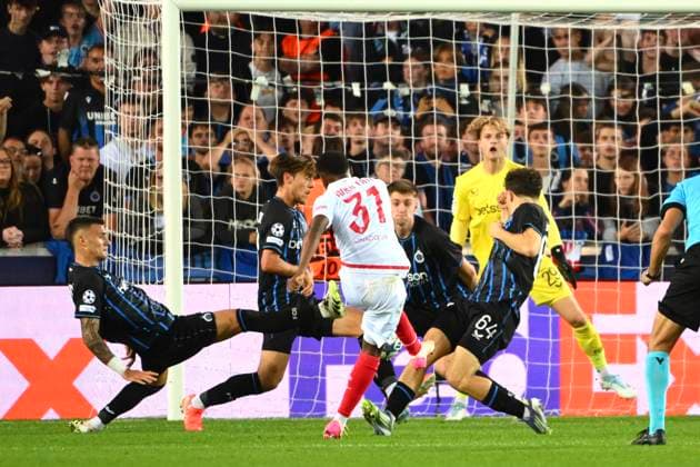 Club Brugge v Monaco - UEFA Champions League BRUGGE, BELGIUM - SEPTEMBER 18 : Fati Ansu forward of AS Monaco FC scores a goal during the UEFA Champions League 2025 26 League Phase MD1 match between Club Brugge and Monaco on September 18, 2025 in Brugge, Belgium, 18 09 2025 Brugge Belgium  Copyright: xVincentxKalutx