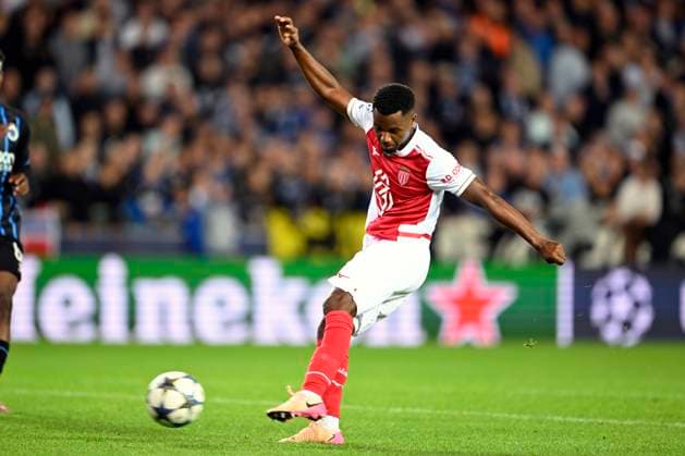 Club Brugge v Monaco - UEFA Champions League BRUGGE, BELGIUM - SEPTEMBER 18 : Fati Ansu forward of AS Monaco FC scores a goal during the UEFA Champions League 2025 26 League Phase MD1 match between Club Brugge and Monaco on September 18, 2025 in Brugge, Belgium, 18 09 2025 Brugge Belgium  Copyright: xNicoxVereeckenx