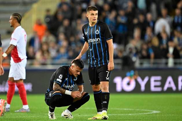 Club Brugge v Monaco - UEFA Champions League BRUGGE, BELGIUM - SEPTEMBER 18 : Tresoldi Nicolo forward of Club Brugge and Stankovic Aleksandar midfielder of Club Brugge during the UEFA Champions League 2025 26 League Phase MD1 match between Club Brugge and Monaco on September 18, 2025 in Brugge, Belgium, 18 09 2025 Brugge Belgium  Copyright: xNicoxVereeckenx