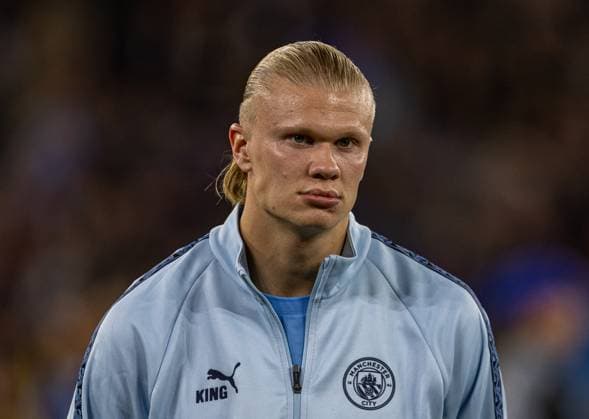 Football - UEFA Champions League - League Phase - Manchester City FC v SC Napoli MANCHESTER, ENGLAND - Thursday, September 18, 2025: Manchester City s Erling Haaland before the UEFA Champions League match between Manchester City FC and SC Napoli at the City of Manchester Stadium. (Photo by David Rawcliffe Propaganda) MANCHESTER City of Manchester Stadium GREATER MANCHESTER ENGLAND  Copyright: xDavidxRawcliffex P2025-09-18-Man_City_Napoli-14