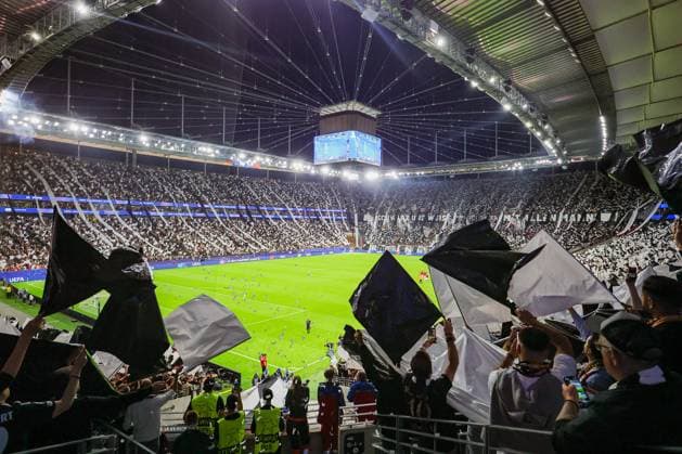 UEFA Champions League Eintracht Frankfurt Galatasaray Istanbul on 18 09 2025 at Deutsche Bank Park in Frankfurt The fans of Eintracht Frankfurt in the Nordwestkurve with a choreo, choreography, choreography MH