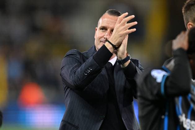 250918 Club Brugge vs AS Monaco Head Coach Nicky Hayen of Club Brugge celebrates after winning the Uefa Champions League first matchday in the League phase game in season 2025 - 2026 between Club Brugge KV and AS Monaco on September 18 , 2025 in Brugge, Belgium. (Photo by David Catry Isosport) Brugge Belgium  Copyright: xDavidxCatryx 20250918DC2_3533
