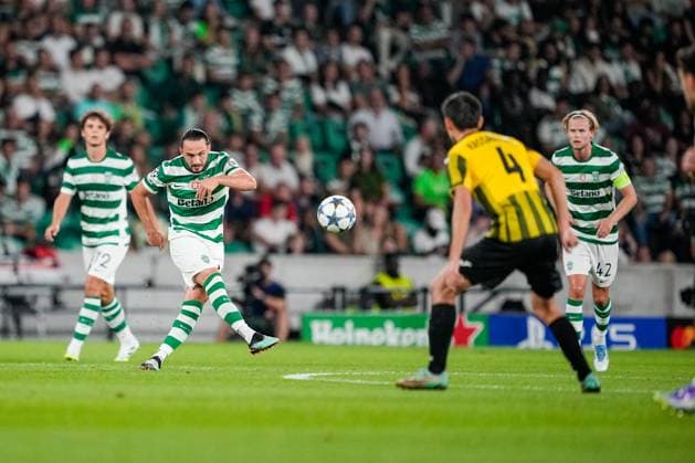 UEFA CHAMPIONS LEAGUE SPORTING CP VS KAIRAT ALMATY Lisboa, Portugal - 18 09 2025: UEFA Champions League match between Sporting CP and Kairat Almaty at Estadio JosÃ Alvalade Shot from 14 Sporting midfielder, Giorgi Kochorashvili Mandatory Credit: Pedro Loureiro Avant Sports Agency Lisboa Estadio JosÃ Alvalade Portugal Copyright: xx
