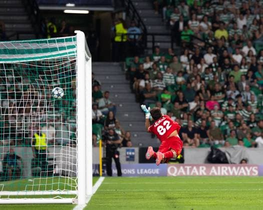 Sherhan Kalmurza of Kairat Almaty suffers the goal during the Champions League match between Sporting and Kairat Almaty at Estadio Jose Alvalade, in Lisbon, Portugal. (Diogo Sautchuk) Copyright: xDiogoxSautchukx