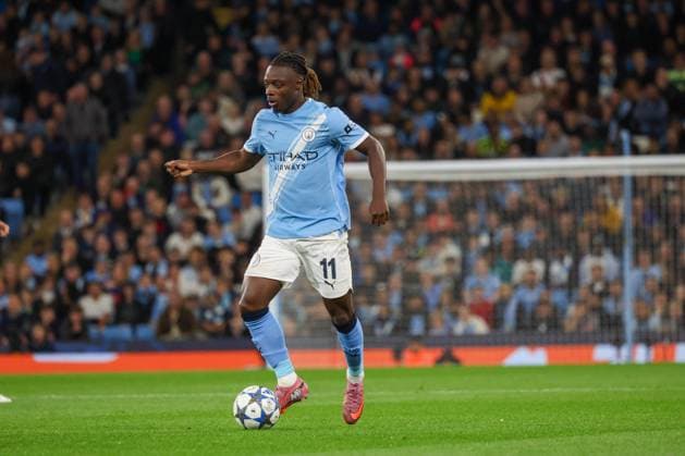 September 18, 2025, Munchester, Munchester, Inghilterra: During the Champions League match between Manchester City and Napoli on September 18, 2025, at the Etihad Stadium in Manchester..Photo: JoÂ¨roÂ¨my Doku of Manchester City Munchester Inghilterra - ZUMAs236 20250918_aap_s236_010 Copyright: xFabioxSassox