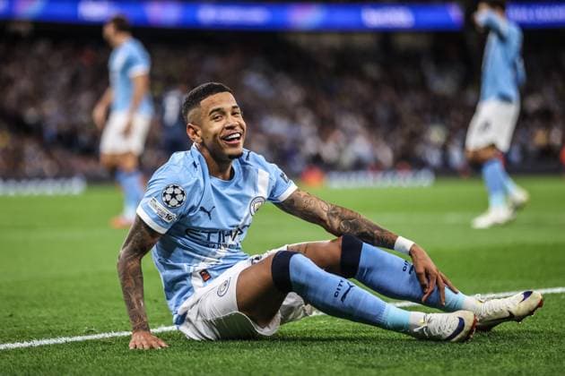 UEFA Champions League 2025 26 Phase MD1 Manchester City vs Napoli League Savinho of Manchester City reacts during the UEFA Champions League 2025 26 Phase MD1 Manchester City vs Napoli League at The City of Manchester Stadium, Manchester, United Kingdom, 18th September 2025 (Photo by Alfie Cosgrove News Images) Manchester Etihad Stadium Manchester United, ManU Kingdom Copyright: xAlfiexCosgrove NewsxImagesx