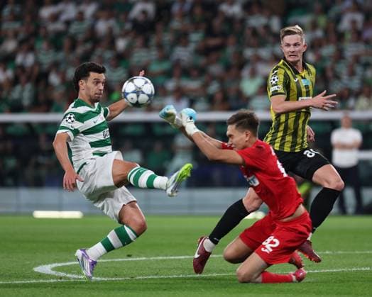Pedro Goncalves Pote ( Sporting CP ) during the match between Sporting CP and Kairat Almaty , valid for Champions League at Estadio de Alvalade on 18 September 2025. Lisboa Portugal Copyright: xIMAGOx xPRIMExSPORTSxIMAGESx xFILIPExOLIVEIRAx