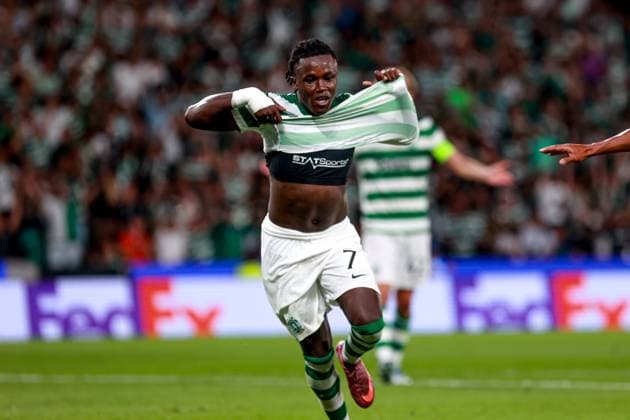 Geovany Quenda forward of Sporting CP celebrates after scoring a goal during the UEFA Champions League 2025 26 League Phase MD1 match between Sporting CP and Kairat Almaty at Estadio Jose de Alvalade on September 18, 2025 UEFA Champions League League Phase MD1 - Sporting CP and Kairat Almaty (Valter Gouveia SPP) Copyright: xValterxGouveia SPPx spp-en-VaGo-VG_L8730