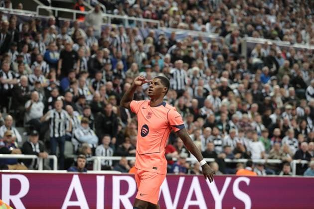 Marcus Rashford of Barcelona Celebrates scoring 0-2 - Newcastle United v Barcelona, UEFA Champions League, St James Park, Newcastle upon Tyne, UK - 18th September 2025 Newcastle United v Barcelona, UEFA Champions League, Group Stage, Football, St James Park, Newcastle, UK - 18 Sep 2025Newcastle St James Park United Kingdom EDITORIAL USE ONLY No use with unauthorised audio, video, data, fixture lists, club league logos or live services. Online in-match use limited to 120 images, no video emulation. No use in betting, games or single club league player publications. Copyright: xMDI Shutterstockx 15492189b