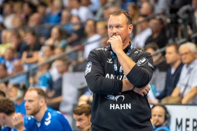 Handball I Men I Season 2025 2026 I Bundesliga I 5 Matchday I TVB Stuttgart Frisch Auf Göppingen I 18 09 2025 Coach Misha Kaufmann TVB Stuttgart Stuttgart Porsche Arena Baden Württemberg Germany Copyright: xLobeca MaxxPetershansx