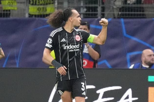 Arthur Theate Eintracht Frankfurt, 03 Frankfurt 18 09 2025 Eintracht Frankfurt vs Galatasaray Istanbul, Deutsche Bank Park, Matchday 1 UEFA Champions League