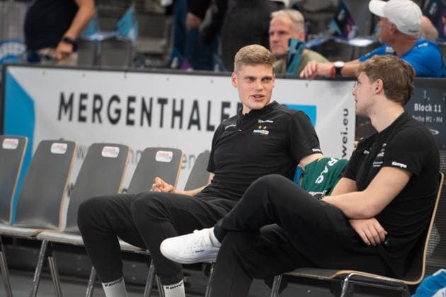 Handball I Men I Season 2025 2026 I Bundesliga I 5 Matchday I TVB Stuttgart Frisch Auf Göppingen I 18 09 2025 Martin Hanne 42, Frisch Auf Göppingen was not in the squad Stuttgart Porsche Arena Baden Württemberg Germany Copyright: xLobeca MaxxPetershansx