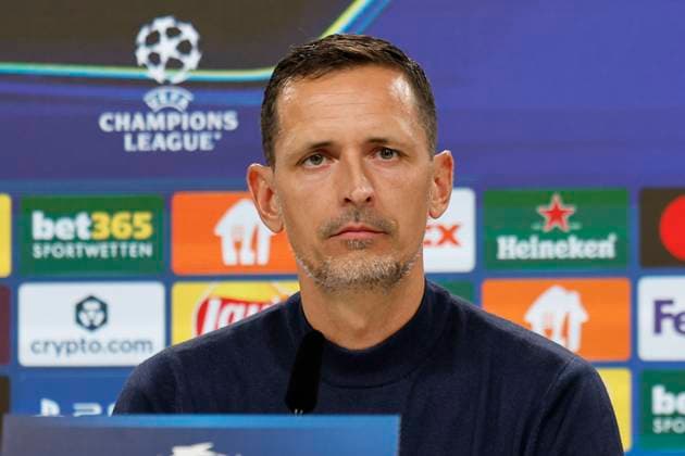 Dino Toppmöller, Toppmoller Eintracht Frankfurt, Coach at the press conference , Germany, Football, UEFA Champions League, Matchday 1, 2025 2026, Eintracht Frankfurt vs Galatasaray SK, 18 09 2025, Deutsche Bank Park, Frankfurt am Main, Germany Frankfurt am Main Deutsche Bank Park Hessen Germany Copyright: xGrantxHubbsx