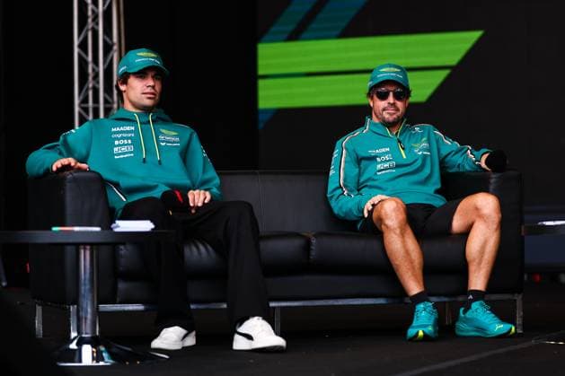 F1 - AZERBAIJAN GRAND PRIX 2025 STROLL Lance (can), Aston Martin F1 Team AMR25, portrait and ALONSO Fernando (spa), Aston Martin F1 Team AMR25, portrait during the 2025 Formula 1 Qatar Airways Azerbaijan Grand Prix, 17th round of the 2025 FIA Formula One World Championship, WM, Weltmeisterschaft from September 19 to 21, 2025 on the Baku City Circuit, in Baku, Azerbaijan - BakuAzerbaijan Copyright: xEricxAlonsox