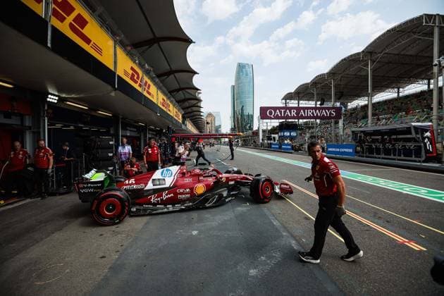 F1 - AZERBAIJAN GRAND PRIX 2025 16 LECLERC Charles (mco), Scuderia Ferrari SF-25, action during the 2025 Formula 1 Qatar Airways Azerbaijan Grand Prix, 17th round of the 2025 FIA Formula One World Championship, WM, Weltmeisterschaft from September 19 to 21, 2025 on the Baku City Circuit, in Baku, Azerbaijan -  Copyright: xEricxAlonsox