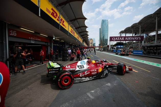 F1 - AZERBAIJAN GRAND PRIX 2025 44 HAMILTON Lewis (gbr), Scuderia Ferrari SF-25, action during the 2025 Formula 1 Qatar Airways Azerbaijan Grand Prix, 17th round of the 2025 FIA Formula One World Championship, WM, Weltmeisterschaft from September 19 to 21, 2025 on the Baku City Circuit, in Baku, Azerbaijan -  Copyright: xEricxAlonsox