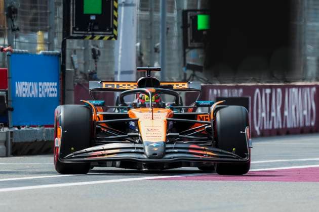 Formula 1 Qatar Airways Azerbaijan Grand Prix 2025 Romain Mathon OVERTAKE MAXPPP - Baku 19 09 2025 81 PIASTRI Oscar (aus), McLaren F1 Team, action at the Formula 1 Qatar Airways Azerbaijan Grand Prix 2025, the 17th round of the 2025 FIA Formula 1 World Championship, WM, Weltmeisterschaft at the Baku City Circuit in Baku, Azerbaijan, from 18 to 21 September 2025 Baku Azerbaijan  Copyright: xOVERTAKE MAXPPPxRomainxMathonx OVT202509196012 OVT202509196012