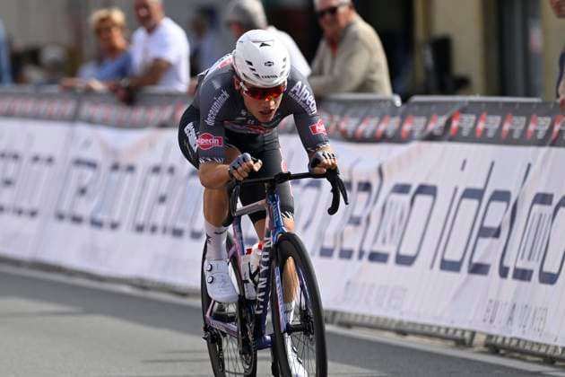 Kampioenschap van Vlaanderen 2025 Cycling Race KOOLSKAMP, BELGIUM - SEPTEMBER 19 : Plowright Jensen (AUS) of Alpecin - Deceuninck during the 109th edition of Kampioenschap van Vlaanderen an UCI Class 1.1 one day cycling road race for Men Elite of 180 km with start in Koolskamp and finish in Koolskamp on September 19, 2025 in Koolskamp, Belgium, 19 09 2025 Koolskamp Belgium  Copyright: xNicoxVereeckenx
