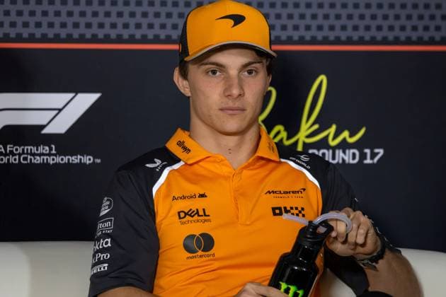 Formula 1 GP Baku Azerbaijan Thursday 18 09 2025 Oscar Piastri 81, McLaren Formula 1 Team at the press conference Formula 1 GP Baku Azerbaijan Thursday 18 09 2025 Copyright: xBEAUTIFULxSPORTS Erlhofx
