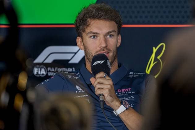 Formula 1 GP Baku Azerbaijan Thursday 18 09 2025 Pierre Gasly 10, BWT Alpine F1 Team at the press conference Formula 1 GP Baku Azerbaijan Thursday 18 09 2025 Copyright: xBEAUTIFULxSPORTS Erlhofx