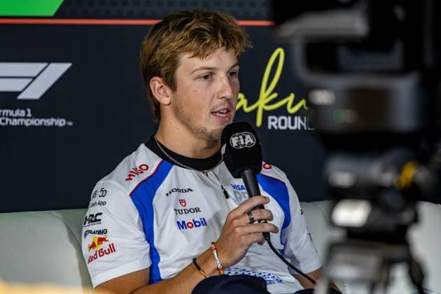 Formula 1 GP Baku Azerbaijan Thursday 18 09 2025 Liam Lawson 30, Visa Cash App RB Formula One Team at the press conference Formula 1 GP Baku Azerbaijan Thursday 18 09 2025 Copyright: xBEAUTIFULxSPORTS Erlhofx