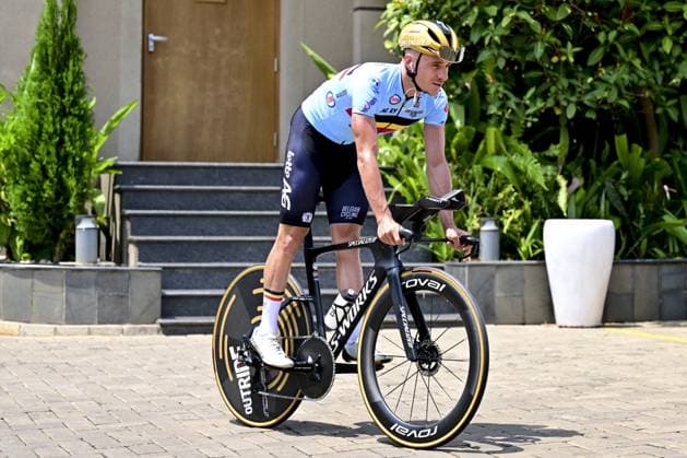 Belgian Remco Evenepoel pictured during a training session ahead of the cycling road World Championship, WM, Weltmeisterschaft in Kigali, Rwanda, Friday 19 September 2025. The road world championships are taking place from 21 to 28 September. DIRKxWAEM  x134709206x