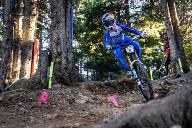 Whoop UCI Mountainbikeworldcup Downhill Lenzerheide DUNNE Ronan MONDRAKER FACTORY RACING DHat Whoop UCI Mountainbikeworldcup Downhill Lenzerheide, 19 09 2025,in Lenzerheide,SUI Foto Sebastian Sternemannat Whoop UCI Mountainbikeworldcup Downhill Lenzerheide, 19 09 2025,in Lenzerheide,SUI Foto Sebastian Sternemann
