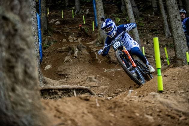 Whoop UCI Mountainbikeworldcup Downhill Lenzerheide KERR Bernard PIVOT FACTORY RACINGat Whoop UCI Mountainbikeworldcup Downhill Lenzerheide, 19 09 2025,in Lenzerheide,SUI Photo Sebastian Sternemannat Whoop UCI Mountainbikeworldcup Downhill Lenzerheide, 19 09 2025,in Lenzerheide,SUI Photo Sebastian Sternemann