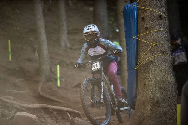 Whoop UCI Mountainbikeworldcup Downhill Lenzerheide NEF Gianna at Whoop UCI Mountainbikeworldcup Downhill Lenzerheide, 19 09 2025,in Lenzerheide,SUI Photo Sebastian Sternemannat Whoop UCI Mountainbikeworldcup Downhill Lenzerheide, 19 09 2025,in Lenzerheide,SUI Photo Sebastian Sternemann