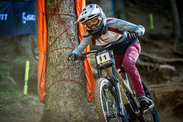 Whoop UCI Mountainbikeworldcup Downhill Lenzerheide NEF Gianna at Whoop UCI Mountainbikeworldcup Downhill Lenzerheide, 19 09 2025,in Lenzerheide,SUI Photo Sebastian Sternemannat Whoop UCI Mountainbikeworldcup Downhill Lenzerheide, 19 09 2025,in Lenzerheide,SUI Photo Sebastian Sternemann
