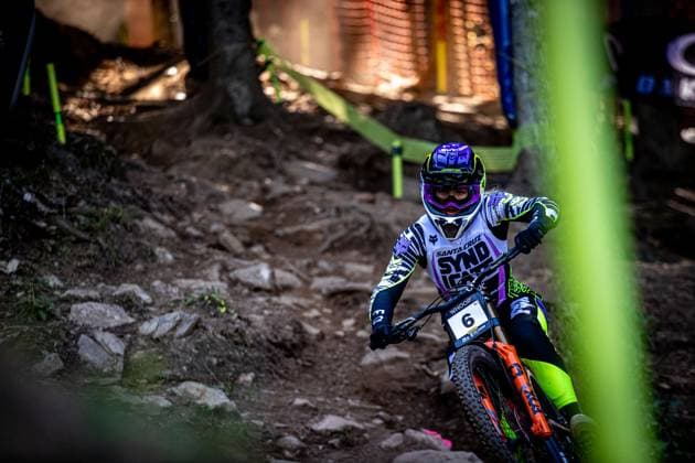 Whoop UCI Mountainbikeworldcup Downhill Lenzerheide HULSEBOSCH Eliana SANTA CRUZ SYNDICATEat Whoop UCI Mountainbikeworldcup Downhill Lenzerheide, 19 09 2025,in Lenzerheide,SUI Photo Sebastian Sternemannat Whoop UCI Mountainbikeworldcup Downhill Lenzerheide, 19 09 2025,in Lenzerheide,SUI Photo Sebastian Sternemann