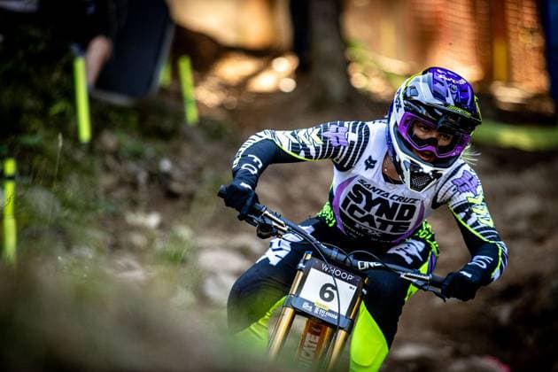 Whoop UCI Mountainbikeworldcup Downhill Lenzerheide HULSEBOSCH Eliana SANTA CRUZ SYNDICATEat Whoop UCI Mountainbikeworldcup Downhill Lenzerheide, 19 09 2025,in Lenzerheide,SUI Photo Sebastian Sternemannat Whoop UCI Mountainbikeworldcup Downhill Lenzerheide, 19 09 2025,in Lenzerheide,SUI Photo Sebastian Sternemann
