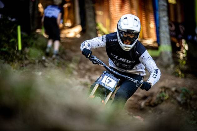 Whoop UCI Mountainbikeworldcup Downhill Lenzerheide HICKMAN Kasper at Whoop UCI Mountainbikeworldcup Downhill Lenzerheide, 19 09 2025,in Lenzerheide,SUI Photo Sebastian Sternemannat Whoop UCI Mountainbikeworldcup Downhill Lenzerheide, 19 09 2025,in Lenzerheide,SUI Photo Sebastian Sternemann
