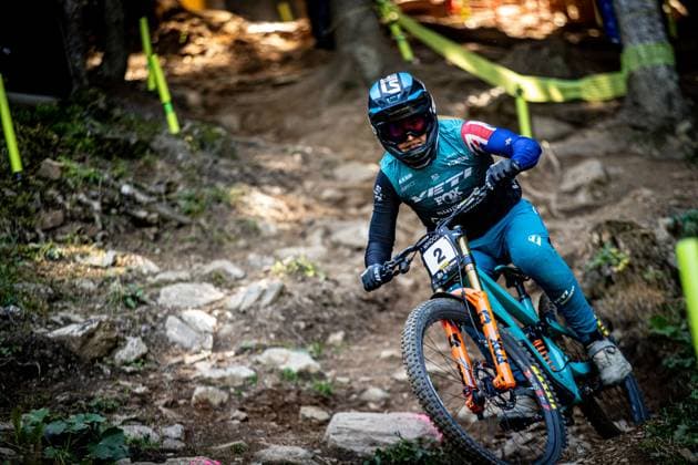 Whoop UCI Mountainbikeworldcup Downhill Lenzerheide WAITE Tyler at Whoop UCI Mountainbikeworldcup Downhill Lenzerheide, 19 09 2025,in Lenzerheide,SUI Photo Sebastian Sternemannat Whoop UCI Mountainbikeworldcup Downhill Lenzerheide, 19 09 2025,in Lenzerheide,SUI Photo Sebastian Sternemann