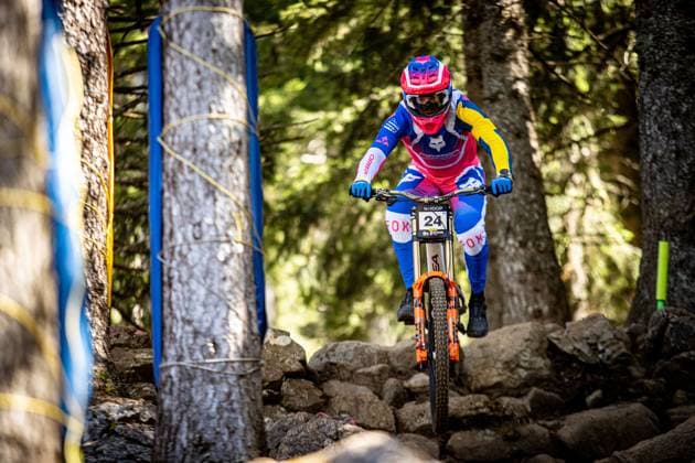 Whoop UCI Mountainbikeworldcup Downhill Lenzerheide ZWAR Oliver ORBEA FMD RACINGat Whoop UCI Mountainbikeworldcup Downhill Lenzerheide, 19 09 2025,in Lenzerheide,SUI Photo Sebastian Sternemannat Whoop UCI Mountainbikeworldcup Downhill Lenzerheide, 19 09 2025,in Lenzerheide,SUI Photo Sebastian Sternemann