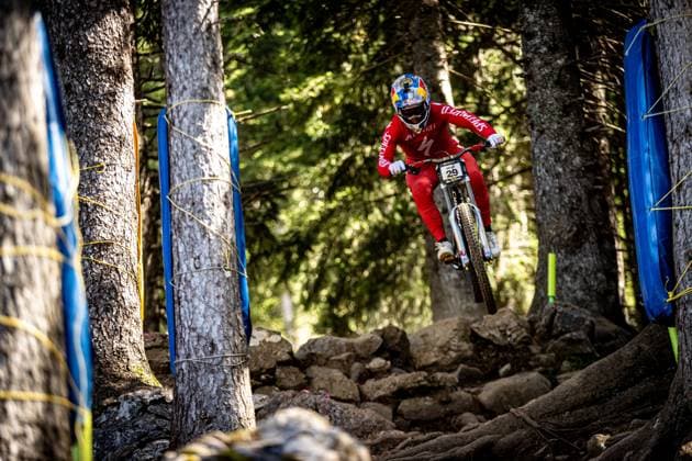 Whoop UCI Mountainbikeworldcup Downhill Lenzerheide BRUNI Loic SPECIALIZED GRAVITYat Whoop UCI Mountainbikeworldcup Downhill Lenzerheide, 19 09 2025,in Lenzerheide,SUI Photo Sebastian Sternemannat Whoop UCI Mountainbikeworldcup Downhill Lenzerheide, 19 09 2025,in Lenzerheide,SUI Photo Sebastian Sternemann
