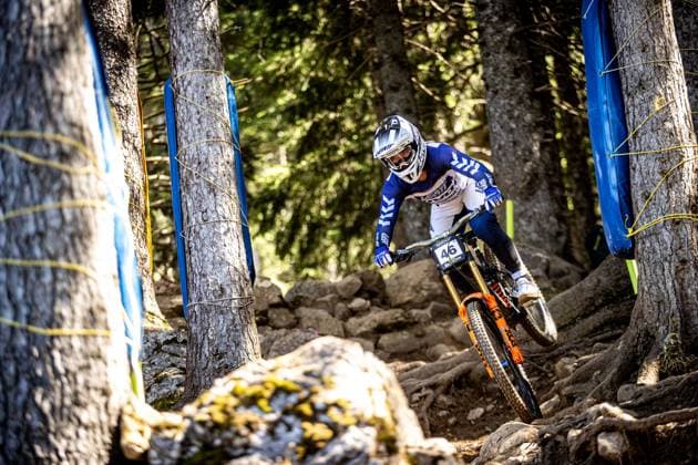 Whoop UCI Mountainbikeworldcup Downhill Lenzerheide VIEIRA Roger PIVOT FACTORY RACINGat Whoop UCI Mountainbikeworldcup Downhill Lenzerheide, 19 09 2025,in Lenzerheide,SUI Photo Sebastian Sternemannat Whoop UCI Mountainbikeworldcup Downhill Lenzerheide, 19 09 2025,in Lenzerheide,SUI Photo Sebastian Sternemann