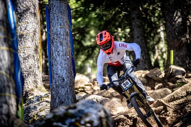 Whoop UCI Mountainbikeworldcup Downhill Lenzerheide KRÄHENBÜHL Marius at Whoop UCI Mountainbikeworldcup Downhill Lenzerheide, 19 09 2025,in Lenzerheide,SUI Foto Sebastian Sternemannat Whoop UCI Mountainbikeworldcup Downhill Lenzerheide, 19 09 2025,in Lenzerheide,SUI Foto Sebastian Sternemann