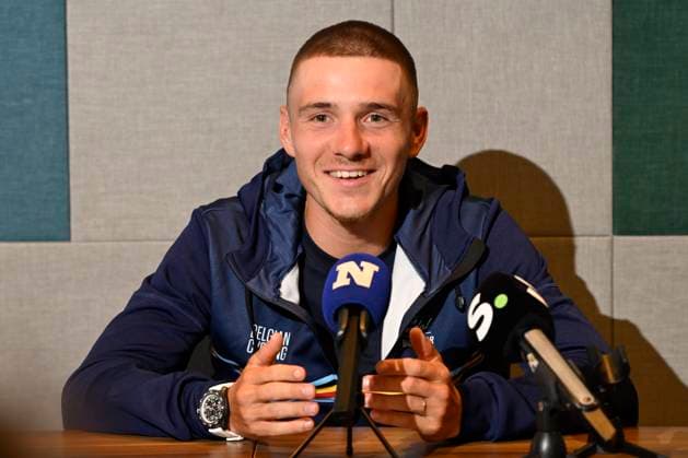 UCI 2025 Road World Championship, WM, Weltmeisterschaft Kigali 19 09 2025 - media activities KIGALI, RWANDA - SEPTEMBER 19 : Evenepoel Remco (BEL) of Soudal - Quick Step pictured during a press conference, PK, Pressekonferenz prior to the 92nd edition of the UCI Road World Championships on September 19, 2025 in Kigali, Rwanda, 19 09 2025 Kigali Rwanda  Copyright: xJanxDexMeuleneirx