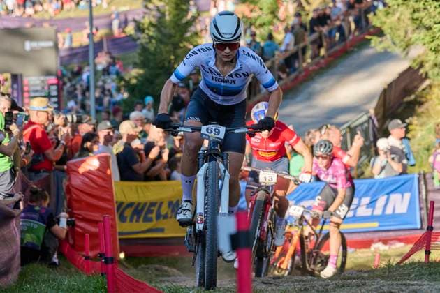 2025 WHOOP UCI Mountain Bike World Series XCC World Cup Women Elite, Lenzerheide, Switzerland Lenzerheide, Switzerland September 19, 2025 Jenny Rissveds Canyon Cllctv Xco during the Women Elite Cross Country Short Track at the 2025 WHOOP UCI Mountain Bike World Series in Lenzerheide