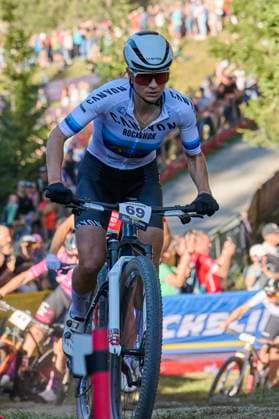 2025 WHOOP UCI Mountain Bike World Series XCC World Cup Women Elite, Lenzerheide, Switzerland Lenzerheide, Switzerland September 19, 2025 Jenny Rissveds Canyon Cllctv Xco during the Women Elite Cross Country Short Track at the 2025 WHOOP UCI Mountain Bike World Series in Lenzerheide