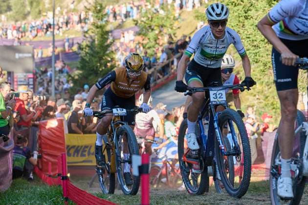 2025 WHOOP UCI Mountain Bike World Series XCC World Cup Women Elite, Lenzerheide, Switzerland Lenzerheide, Switzerland September 19, 2025 Karen Fernandes Olimpio during the womens elite cross country short track at the 2025 WHOOP UCI Mountain Bike World Series in Lenzerheide