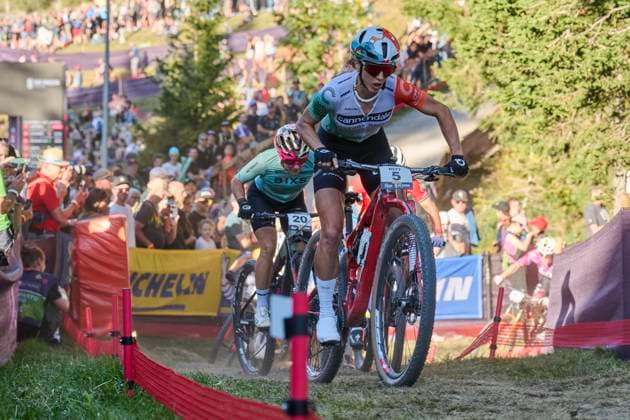 2025 WHOOP UCI Mountain Bike World Series XCC World Cup Women Elite, Lenzerheide, Switzerland Lenzerheide, Switzerland September 19, 2025 Jolanda Neff Cannondale Factory Racing during the Womens Elite Cross Country Short Track at the 2025 WHOOP UCI Mountain Bike World Series in Lenzerheide